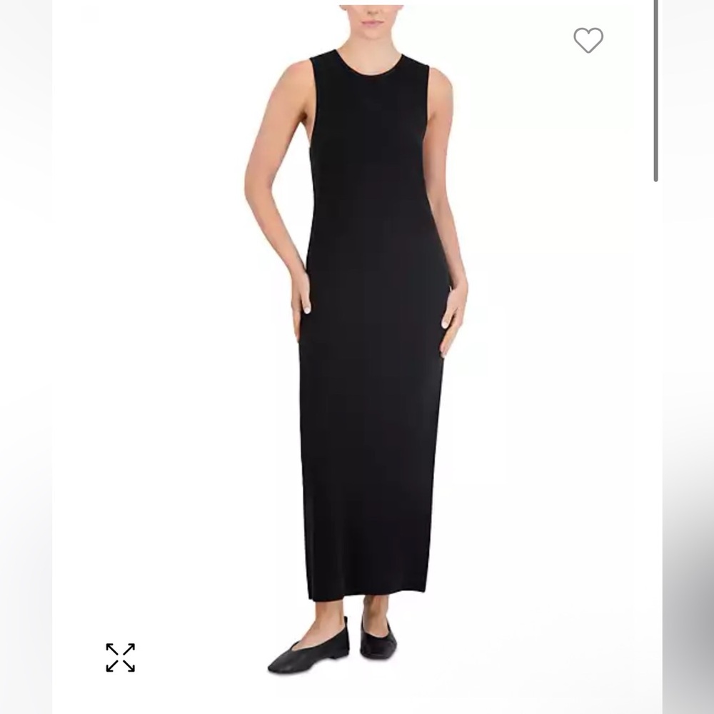 Point Jacquard Straight Knit Dress Black